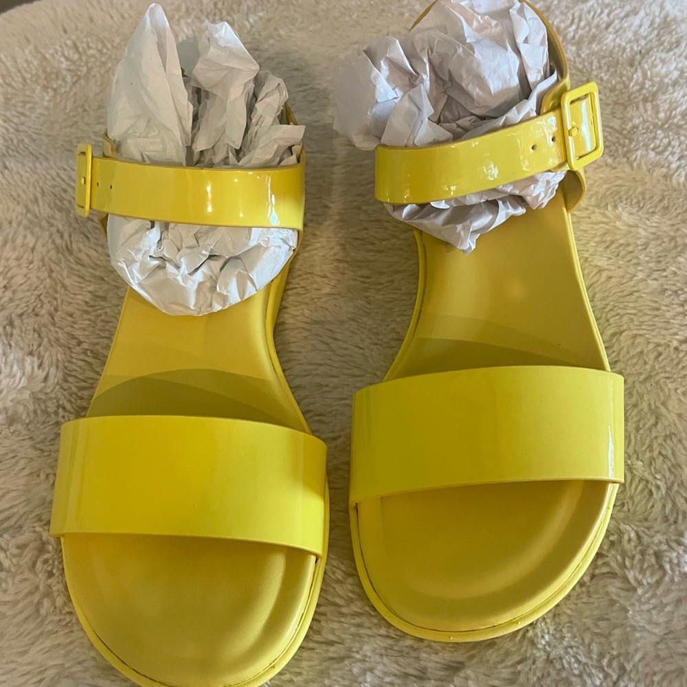Yellow Hush Puppies sandals